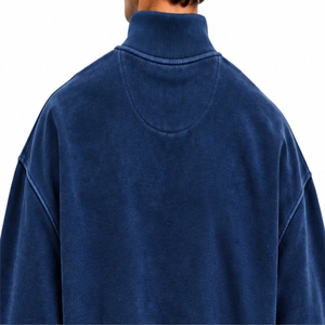 Sweat-shirt décontracté pour homme à col montant brodé, coupe classique, en molleton, à manches longues, pour l'automne - Product Image 5