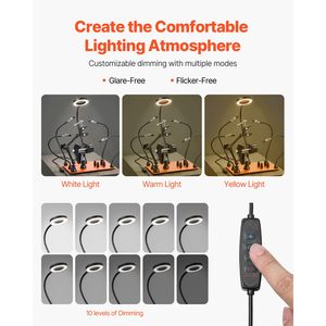 Stazione di saldatura magnetica a 4 bracci con terza mano, lampada d'ingrandimento a LED 3X, 4 supporti PCB, rotazione a 360 gradi - Prodotto caldo - Product Image 3
