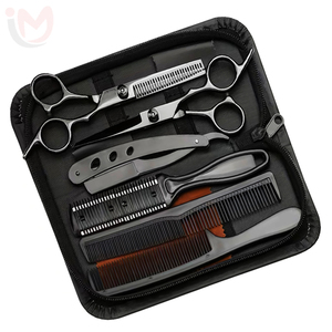 Ensemble de coupe de cheveux de salon de 6,5 pouces, ciseaux de barbier professionnels en acier inoxydable, peigne, rasoir, kit d'outils - Product Image 5
