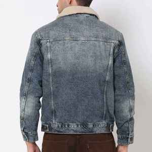 เสื้อแจ็คเก็ตเดนิมผ้าแคนวาสสำหรับผู้ชายฤดูหนาว คุณภาพสูง ระบายอากาศได้ดี แห้งเร็ว มีโลโก้ด้านหน้า บริการ OEM - Product Image 3