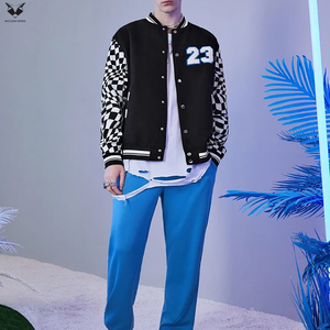 เสื้อแจ็คเก็ตเบสบอลแบบหนา สีขาวดำ ตัดสี สำหรับทุกฤดู เหมาะสำหรับในเมืองและกิจกรรมกลางแจ้ง ซักเครื่องได้ - Product Image 4