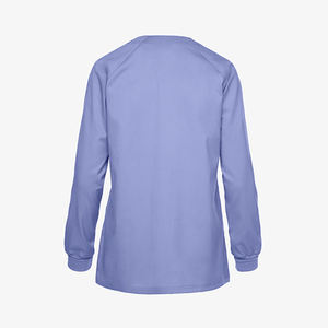 เสื้อสครับผู้หญิงแบบใหม่ ดีไซน์แฟชั่นสั่งทำได้ คอทรงโอ ไซส์ใหญ่ แขนยาว มีกระเป๋าหลายช่อง แบบเรียบง่ายสำหรับพยาบาล - Product Image 4