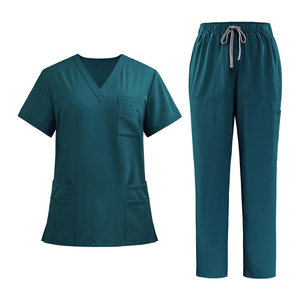 Conjunto de Uniforme Médico para Mujer, Color Verde Azulado, Cuello en V, con Bolsillos, Uniformes de Hospital, Uniformes de Enfermería, Uniformes de Doctora, OEM - Product Image 1