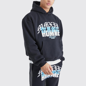 Custom Oversize 400gsm French Terry Baggy Vintage Sun Fade Acid Wash Hoodie and Stacked Sweatpants <b>Set</b> Tracksuit Men's Sweatsuit - Product Image 6