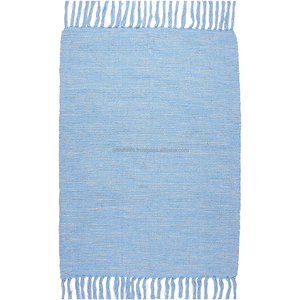 พรมและพรมผ้าฝ้ายสี่เหลี่ยมผืนผ้าล้างทําความสะอาดได้พรมปูพื้นผ้าฝ้าย 100% พรมตกแต่งห้องนั่งเล่นจากผู้ผลิตชาวอินเดีย - Product Image 1