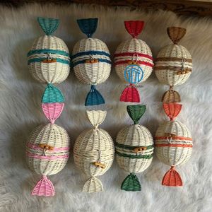 Panier à bonbons en rotin, plusieurs couleurs, panier cadeau Ramadan Aïd, support à friandises en forme de bonbon, couleur naturelle, vente en gros OEM ODM, meilleur prix - Product Image 5