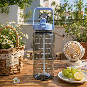 Premium Plastic Water Bottle with Lid, Reusable <b>Empty</b> Mineral Bottle for Daily Use 2000ml - Product Image 1