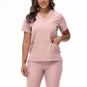 Custom Medical Scrub <b>Sets</b> for Men and Women V Neck Short Sleeve Nurse Uniforms with Jogger Pants Hospital <b>Doctor</b> Suit - Product Image 1