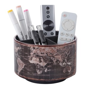 Vintage Map Mango Wood Desk Organizer Wholesale | Handcrafted Storage Box - Product Image 3