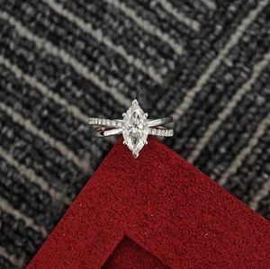 Bague de fiançailles en or 14 carats avec diamant CVD taille marquise de 2 carats, sertie de griffes, pour femme, bague de mariage et de mariée en or 14 carats, diamant de laboratoire - Product Image 4