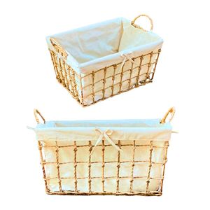 High-Quality Natural Water Hyacinth Seagrass Rattan Bamboo <b>STORAGE</b> <b>BASKET</b> with Cotton Liner for Laundry, Toys and Home <b>Storage</b> - Product Image 1