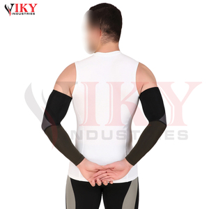 Manchons de compression en nylon noir et gris foncé contrastés, les plus vendus, service OEM, nouveau produit, manchons pour hommes - Product Image 3