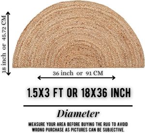 Alfombras de Yute de Estilo Moderno, Ecológicas, Hechas a Máquina, de Media Luna, con Patrón Floral, Resistentes a las Manchas y Antideslizantes para la Sala de Estar - Product Image 6