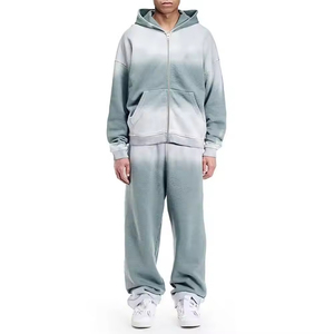 Men's Winter Maternity Sport Casual Eco-Friendly Acid Wash 100% Cotton Lightweight Hooded Breathable Track <b>Suit</b> Set Fully - Product Image 6