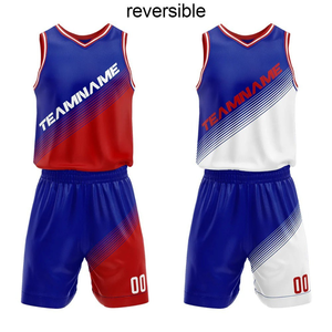 Conjunto de Uniforme de Baloncesto Sublimado Personalizado Reversible, Camiseta y Pantalones Cortos de Equipo, 100% Poliéster, Tela de Malla Transpirable, Tallas Grandes, OEM - Product Image 4