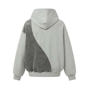 Sudadera con Capucha para Hombre, Corte Regular, Diseño Color Block, Tejido de Algodón, Informal, Invierno, Diseño de Parches, Impermeable y Resistente al Viento - Product Image 4