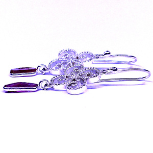 Wedding Wear Classic Sterling <b>Silver</b> Tanzanite Gemstone <b>Earrings</b> For Women - Product Image 3