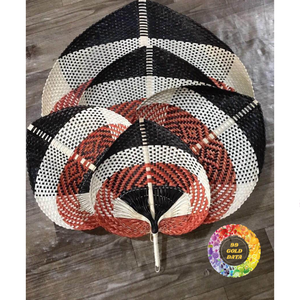 Abanico Decorativo Hecho a Mano, Ecológico, Tradicional, en Forma de Durazno, Tejido con Bambú Natural - Product Image 1