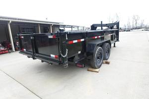 7x16 Telescopic Gooseneck Dump <b>Trailer</b> IBeam <b>Tractor</b> <b>Trailer</b> Compatible 2ft Sides 7K Axles Farm Hauling - Product Image 1