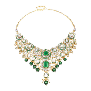 Conjunto de Collar Choker de Diseño 10575521GR con Piedras Austriacas Brillantes, Perlas y Cuentas, Estilo Moderno - Product Image 2