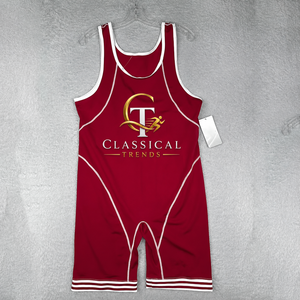 Traje de Lucha Clásico para Hombre OEM, Estampado por Transferencia Térmica, Personalizado, 100% Poliéster, 200gsm, Corte Regular, Nuevo Diseño Frontal - Product Image 1