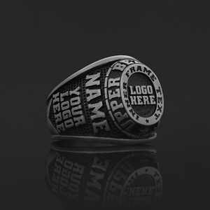 Bague d'université BOJ MCollege 022 personnalisée en argent avec diamant, bague de diplôme unisexe, certifiée GIA, micro-prix bas - Product Image 1