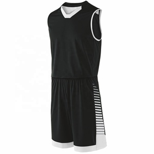 Conjunto de camiseta de baloncesto negra y naranja con cuello en V, top sin mangas y pantalones cortos, uniforme unisex para adultos de poliéster transpirable - Product Image 3