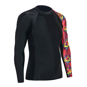<b>Men</b> Full Sleeve Rash Guard Black with Gray Tribal Print Quick Dry <b>Compression</b> UPF50+ <b>Shirt</b> for BJJ MMA Sports - Product Image 4