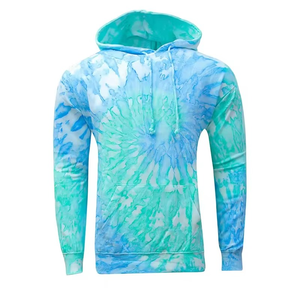 LOW MOQ Custom Tie Dye Pullover Hoodies Cotton Fleece Unisex Oversized Sweatshirt Private <b>Label</b> Wholesale Logo Manufacturer - Product Image 3
