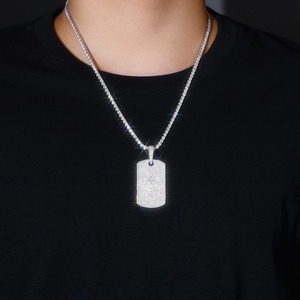 Pendentif en Argent Sterling 925, Moissanite Taille Ronde Micro-Pavé, Style Hip Hop, Motif Croix, Pendentif Original d'Usine - Product Image 2