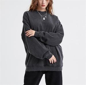 Sudadera con Capucha Negra Vintage de Algodón de 480 g/m², Corte Regular, Venta al por Mayor, Logotipo Personalizado Bordado, Antiarrugas, Lavado Ácido con Efecto Desgastado - Product Image 3