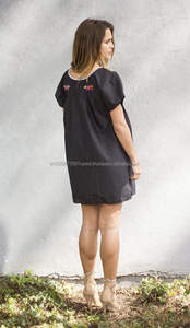 ชุดเดรสสั้นสไตล์เม็กซิกันของผู้หญิงเสื้อปักลายสีสันสดใสทอเอวธรรมชาติระบายอากาศได้ดี - Product Image 3