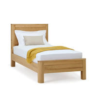 Lit simple rond en teck massif Ardena, design moderne minimaliste durable, meubles de chambre à coucher pour appartement, villa