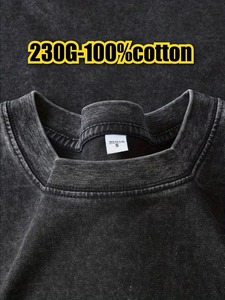 Camisetas 100% Algodón con Lavado Ácido, Estilo Vintage, Camiseta de Hombre Oversize con Lavado Ácido, Venta al por Mayor, Manga Corta, Ajuste Casual de Jersey - Product Image 6
