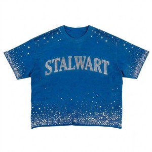 Men's Rhinestone Solid <b>Y2K</b> Formal Short Sleeve T-<b>Shirt</b> Regular Fit Heavyweight Fabric Eco-Friendly Anti-Wrinkle Silk Screen - Product Image 2