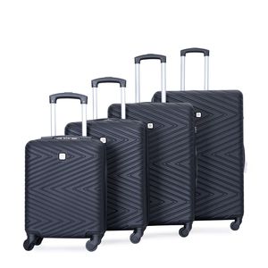 4 pezzi ABS Set bagaglio leggero 24/28 pollici con ruote rotanti e TSA Black-(16/20/24/28) - Product Image 4