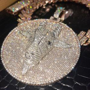 Colgante de cabra de plata de ley personalizado, dije de cabeza de cabra, colgante de cabra de plata de ley con incrustaciones, dije circular de moissanita VVS con incrustaciones - Product Image 2