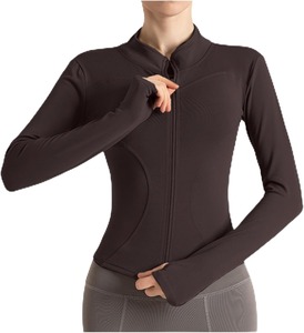 Wholesale Womens Stretch Fit Zipper <b>Base</b> <b>Layer</b> Top <b>Long</b> <b>Sleeve</b> Quick Dry Active Performance Wear - Product Image 1
