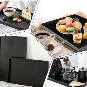 Elegant Solid Wood <b>Serving</b> <b>Tray</b> with Polished Floral Finish Commercial Grade for Refined Home and Hotel Presentation - Product Image 6