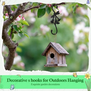Steel Butterfly Garden <b>Hook</b> Handmade Wall Mounted Waterproof Durable Eco-Friendly Single <b>Hook</b> Coat Hanger <b>Black</b> Animal Design - Product Image 5