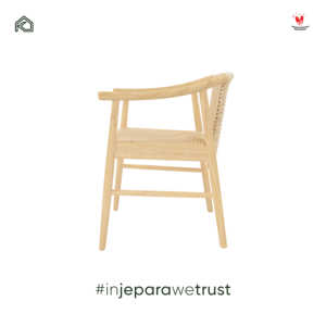 Fauteuil en rotin et bois de frêne de luxe, style moderne, pour café, restaurant, balcon, terrasse, fabriqué en Indonésie - Product Image 2