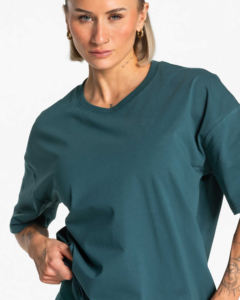 T-shirt en coton pour femme de haute qualité, coupe ajustée, doux, décontracté, streetwear, impression de logo personnalisé, appliques, marque privée, OEM - Product Image 4