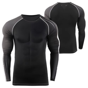 Wholesale Anti-UV Short Sleeve Solid Color Rash Guard <b>Surf</b> Shirts with Custom Logo for Men - Product Image 3