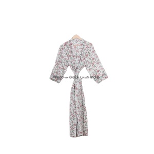Kimono de Algodón con Estampado Floral Digital de Inspiración Vintage, Cuello en V, Ropa Casual de Verano para Dormir, con Mangas Largas y Secado Rápido - Product Image 6