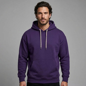 Teal Green Unisex Hooded Sweatshirt Regular Fit Cotton Fleece Pullover with Kangaroo Pocket Casual Autumn Wear - Product Image 4