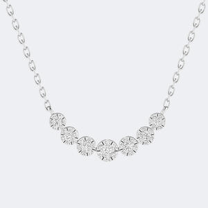 OBERON JEWELS Collar Solitario Curvo con Diamantes Redondos de 1.00 CTW, Chapado en Oro, Color E, Estilo Lujoso, Claridad y Corte VVS2 - Product Image 2