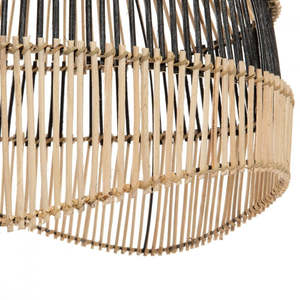 Black Natural Rattan Hanging Lamp <b>Shade</b> Handwoven Bohemian Ceiling <b>Light</b> Cover Modern <b>Wicker</b> Pendant Lighting For Home Decor - Product Image 3