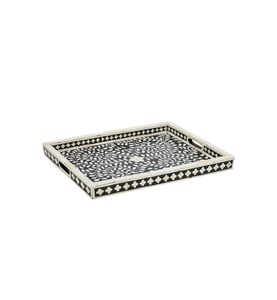Plateau en nacre de designer avec de magnifiques incrustations pour servir, présenter des centres de table et décorer un intérieur sophistiqué - Product Image 1