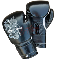 Özel Tasarım MMA Boks Seti Yüksek Kalite Hakiki Deri Nefes Alabilen Hızlı Kuruyan Bağcıklı Başlık Eldivenler Ejderha Desenli Yetişkin Kullanımı