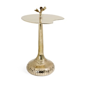 2 Piece Set Metal <b>Round</b> <b>Side</b> <b>Tables</b> Midcentury Modern End <b>Table</b> with Black Iron Legs Hammered Iron Collapsible <b>Side</b> <b>Table</b> - Product Image 3